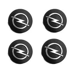 Наклейка на ковпак Opel 60мм чорний 4 шт