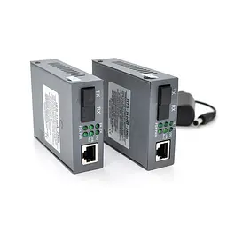 Медіаконвертер пари NetLink A+B (IC+113), 1310+1550 WDM одноволоконний Full/Half duplex , SC 25km (0 +70°C), + блок живлення 5V 1A
