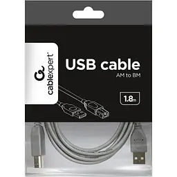 Кабель Cablexpert USB 2.0 AM/BM 1.8 m Grey [CCP-USB2-AMBM-6G] [119042] - мініатюра 4