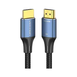 Кабель мультимедійний HDMI M to HDMI M 3.0m 8K60Hz cotton braided blue Vention (ALGLI) - мініатюра 3
