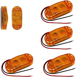 LED Габарит 66 х 29 мм 12/24V два діоди Помаранчевий 4 шт. (BD-0132A)