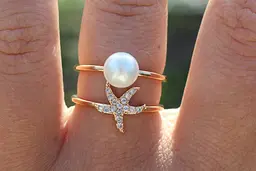 Кільце Xuping Jewelry зірка з перлиною р 16 розсувне золотисте - мініатюра 5