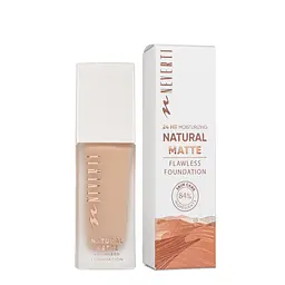 Тональна основа матуюча зволожувальна Neverti Natural Matte (NP302), 006 Almond Бежева