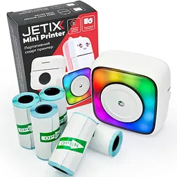 Bluetooth термопринтер JETIX Mini Printer Student 2 | Портативний принтер із великим набором самоклейів паперу