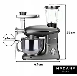 Кухонний комбайн Mozano планетарний Kitchen Assistant 6 в 1 3200 Вт чаша 6.2 л - мініатюра 4
