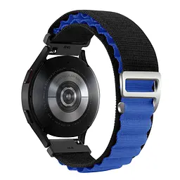 Ремінець для Samsung Galaxy Watch 5 40mm - чорно-синій ширина кріплення 20мм нейлоновий Watchbands NormalCloth Wave (W45-7WB84829026) - мініатюра 2