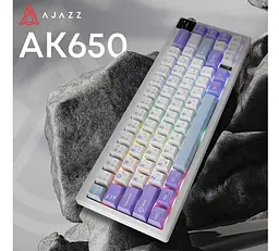 Клавиатура игровая механическая беспроводная Ajazz AK-650WP White-Purple RGB Flying Fish Switch Hot-Swap 2.4G/Bluetooth/USB - мініатюра 6