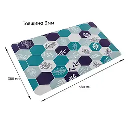 Вологопоглинаючий килимок Sticker Wall шестикутники 38 x 58CM x 3MM D SW-00001562 - мініатюра 3
