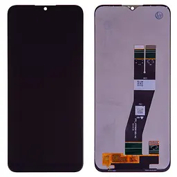 Дисплей Samsung A037G Galaxy A03s, чорний, без рамки, Original (PRC), з чорним шлейфом, (162x72 mm)