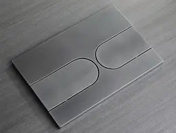 Панель змиву Koer KT-0604-07 240x160x10mm пластикова, кнопка закруглена KR5325, Графит - мініатюра 3