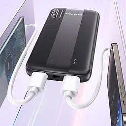 Портативний акумулятор AWEI P20K 10000 mAh 2USB / Повербанк для телефону - мініатюра 2