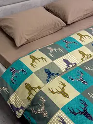 Комплект постільної білизни Ecotton полуторний 29345-3 Оленi на зеленому (24286) - мініатюра 6