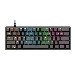 Ігрова механічна клавіатура Bajeal Tritium / 60% / Rainbow RGB / Blue Switch / Black