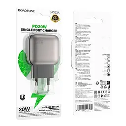 МЗП Borofone BAS53A Absolute PD20W (1USB-C) Black - мініатюра 2