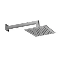 Верхній душ Paffoni Syncro Quadro 200x200xh8 мм з тримачем 400 мм steel ZSOF075ST + ZSOF063ST, Нержавіюча сталь