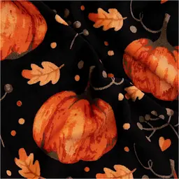Плед Ardesto Autumn Flannel 160х200 см гарбузи чорний (ART0147PB) - мініатюра 3