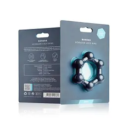 Ерекційне кільце Boners Hexagon Cock Ring, 3.8 см (сірий) - мініатюра 3