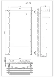 Водяна рушникосушарка Kosser Канна 1000x530/8 ДК02, Хром - мініатюра 5