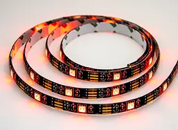 Світлодіодна LED стрічки з пультом чорна на 2м RGB - мініатюра 3
