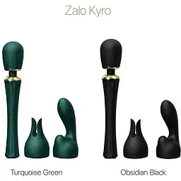 Вібромасажер із насадками Zalo Kyro Wand Turquoise Green - мініатюра 8