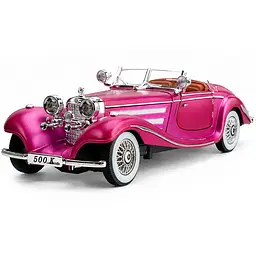 Іграшкова металева модель Mercedes-Benz 500K Special Roadster 1936 1:24 ретро кабріолет зі світлом фар, звуком, інерцією