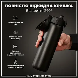 Пляшка для води металева ION8 600 мл Stainless Steel Black (I8SS600BLK) - мініатюра 4