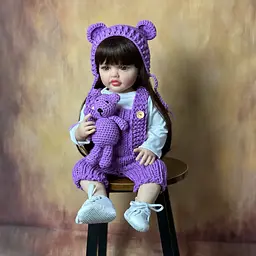 Реалістична Кукла Реборн 55 см повністю вінілова Doll Reborn Baby К0100217 - мініатюра 7