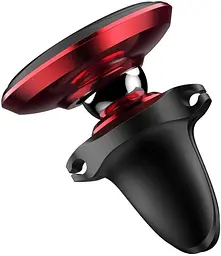 Автотримач Baseus Magnetic Air Vent Car Mount Holder with cable clip Red - мініатюра 5