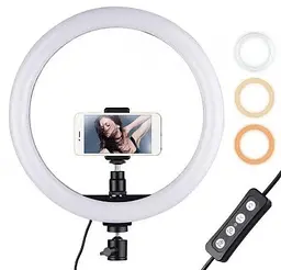 Кільцева LED лампа Light Ring 26 см штатив 102 см для студійного освітлення - мініатюра 4