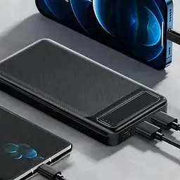 Зовнішній акумулятор Power bank 10000 mAh Lenyes PX162 компактний універсальний на 2 входи Чорний - мініатюра 3