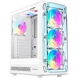 Корпус GameMax Starlight 2 AW, білий, без БЖ, Mid Tower, для ATX / MicroATX / Mini-ITX, 1xType-C / 1xUSB 3.0 / 1xUSB 2.0, макс.