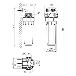 Фільтр магістральний в зборі Baux 1/2" BX-223001 (CV033308) - мініатюра 4