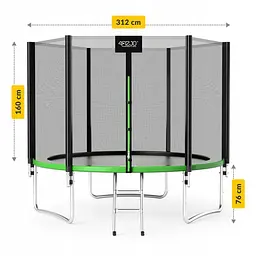 Батут із зовнішньою сіткою 4FIZJO Classic 10FT 312 см Black/Green (P-5907739314130) - мініатюра 7