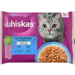 Набір вологого корму для котів Whiskas тунець/лосось в желе (4 шт. x 85 г)