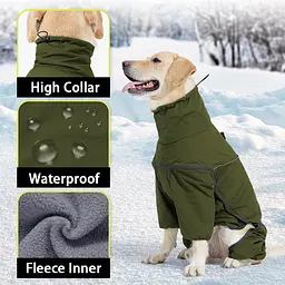Зимовий водонепроникний комбінезон для собак Wan Talk Four-legged Reflective Jacket, Army Green, L - мініатюра 2