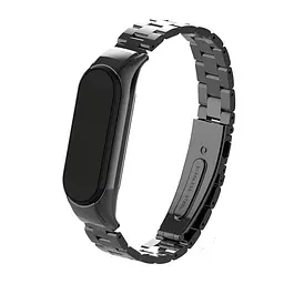 Ремінець для фітнес-браслета Boorui для Xiaomi Mi Band 7 металевий чорний - мініатюра 4