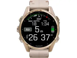 Спортивний годинник Garmin Fenix 8 43mm AMOLED Sapphire Soft Gold with Limestone Leather Band (010-02903-40) - мініатюра 2