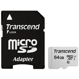 Карта пам'яті Transcend 64GB microSDXC class 10 UHS-I U1 (TS64GUSD300S-A)