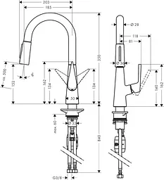 Змішувач для кухні Hansgrohe Talis S 72815000 Хром - мініатюра 2
