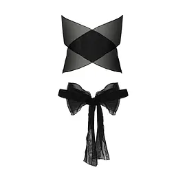 Комплект білизни Passion AMORE SET black, стрінги і ліф у вигляді подарункової стрічки з бантом - мініатюра 4