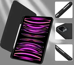 Чохол-книжка BeCover Tri Fold Soft TPU з кріпленням Apple Pencil для Apple iPad Pro 11 2020/2021/2022 Black (711109) - мініатюра 4