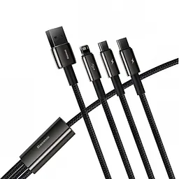 Кабель Baseus Tungsten Gold Cable USB to Type-C/Lightning/MicroUSB 3.5A 1.5m CAMLTWJ-01 Black - мініатюра 5