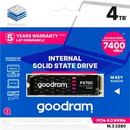Накопичувач SSD GoodRam m.2 NVMe 4TB PX700 (SSDPR-PX700-04T-80) - мініатюра 3