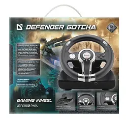 Ігрове кермо Defender Gotcha (ПК PS3) USB 12 кнопок + педалі - мініатюра 7