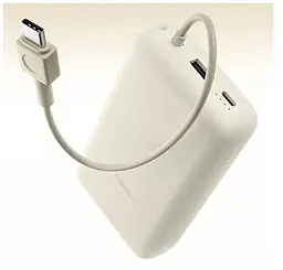 Акумулятор зовнішній портативна батарея Xiaomi 20000mAh 33W Integrated Cable (BHR8851GL) кора дуба - мініатюра 6