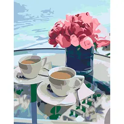 Картина за номерами Rosa Start Кава та квіти 35x45 см