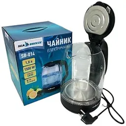 Електрочайник Sea Breeze SB-014 з підсвіткою 1.8 л 1500 Вт Прозорий - мініатюра 7