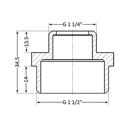 Ніпель SD Plus 1 1/2"х1 1/4" ЗР SD4084032 - мініатюра 2