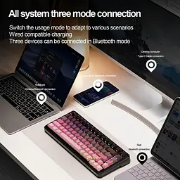 Клавіатура Attack Shark M86 RGB Linear Blueberry Switch Wireless (AS-6972792470474-SB-UA) Black (G-000003596) - мініатюра 4