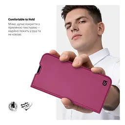 Чехол-книжка для Motorola Edge 60 Pro 5G, OneFold Case, бордовый, из экокожи (PU) и TPU, с магнитом, с подставкой и отделением для карт, трансформируется в подставку, противоударный, защита всего корпуса, ArmorStandart (ARM85910) - мініатюра 5